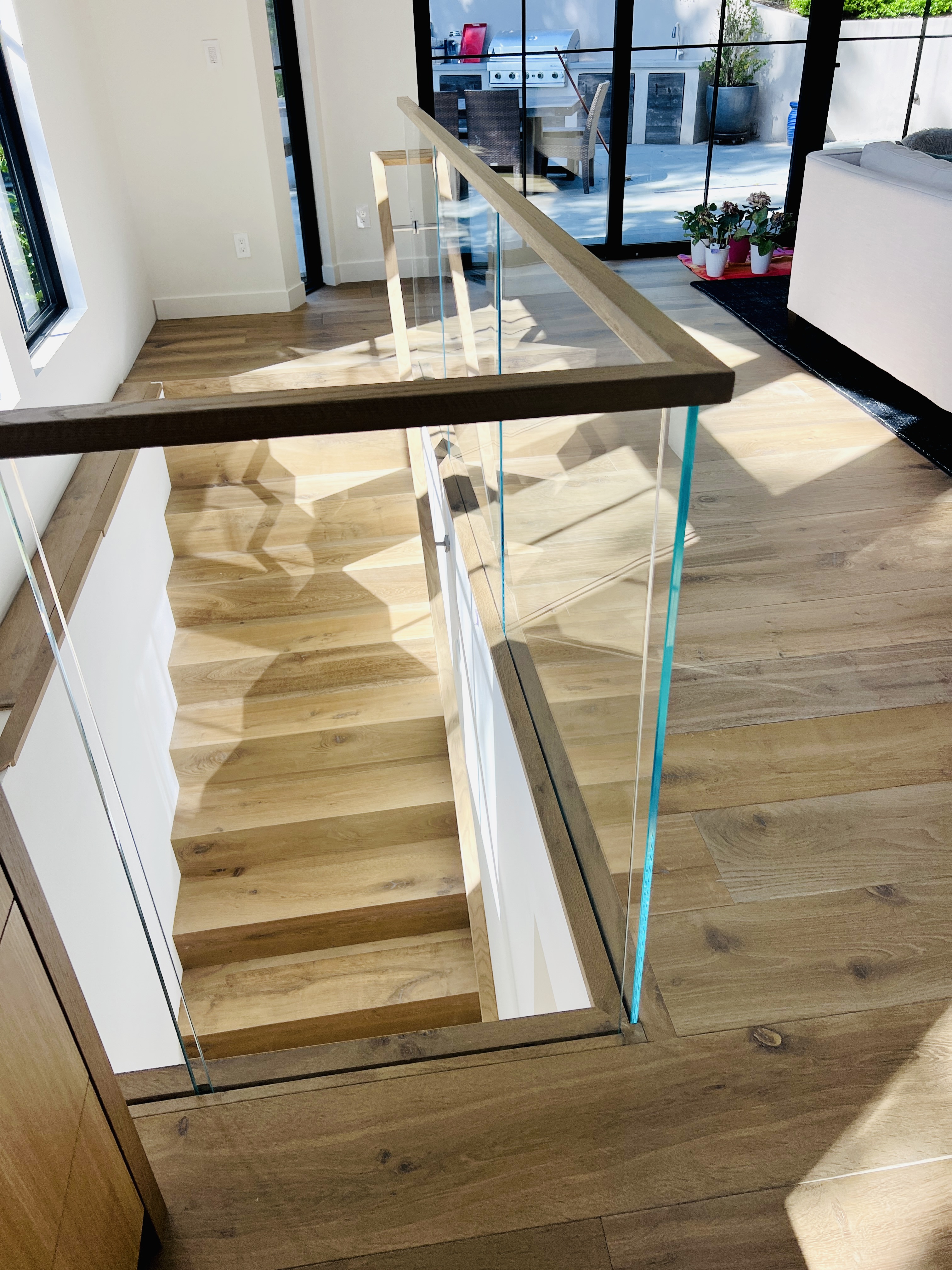 Recess Platform Railing Recessed Mount Glass Railing | Vantage Stairs & Railing