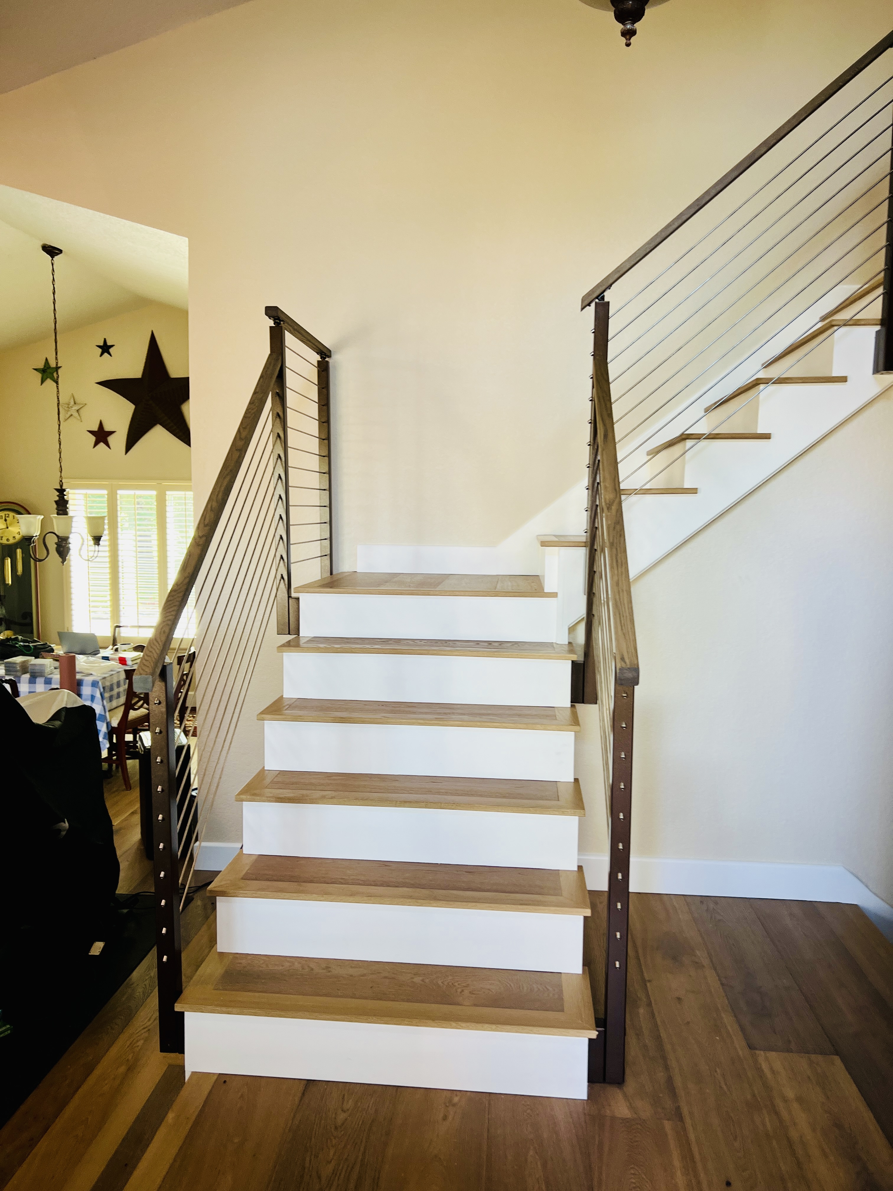 Side-mounted Post Rod Railing on a Staircase | Vantage Stairs & Railing