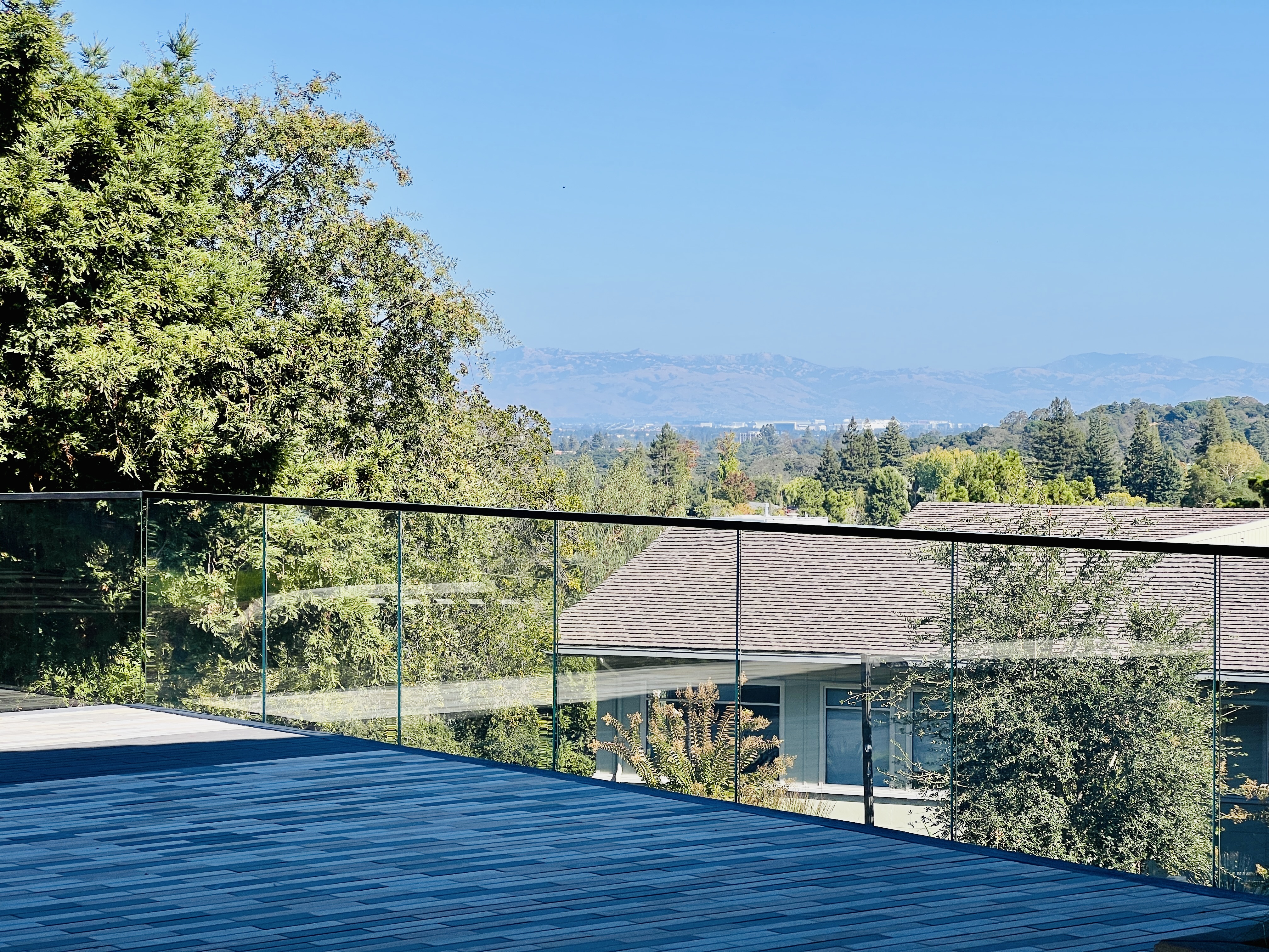 Glass Railing On Side Side-mounted Glass Railing with LED lights | Vantage Stairs & Railing