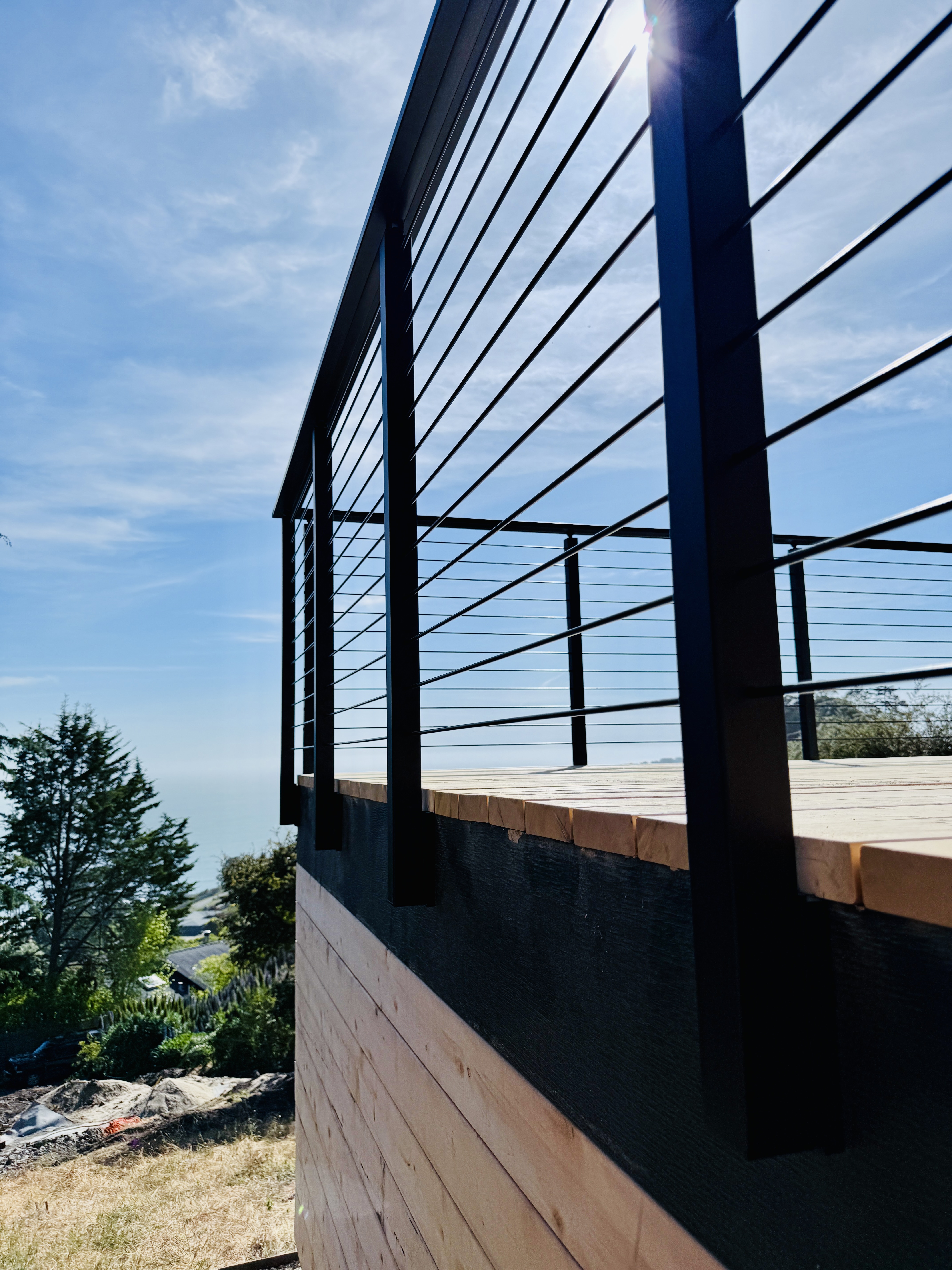 Rod On Railing Exterior Rod Railing Overlooking Pacific Ocean | Vantage Stairs & Railing