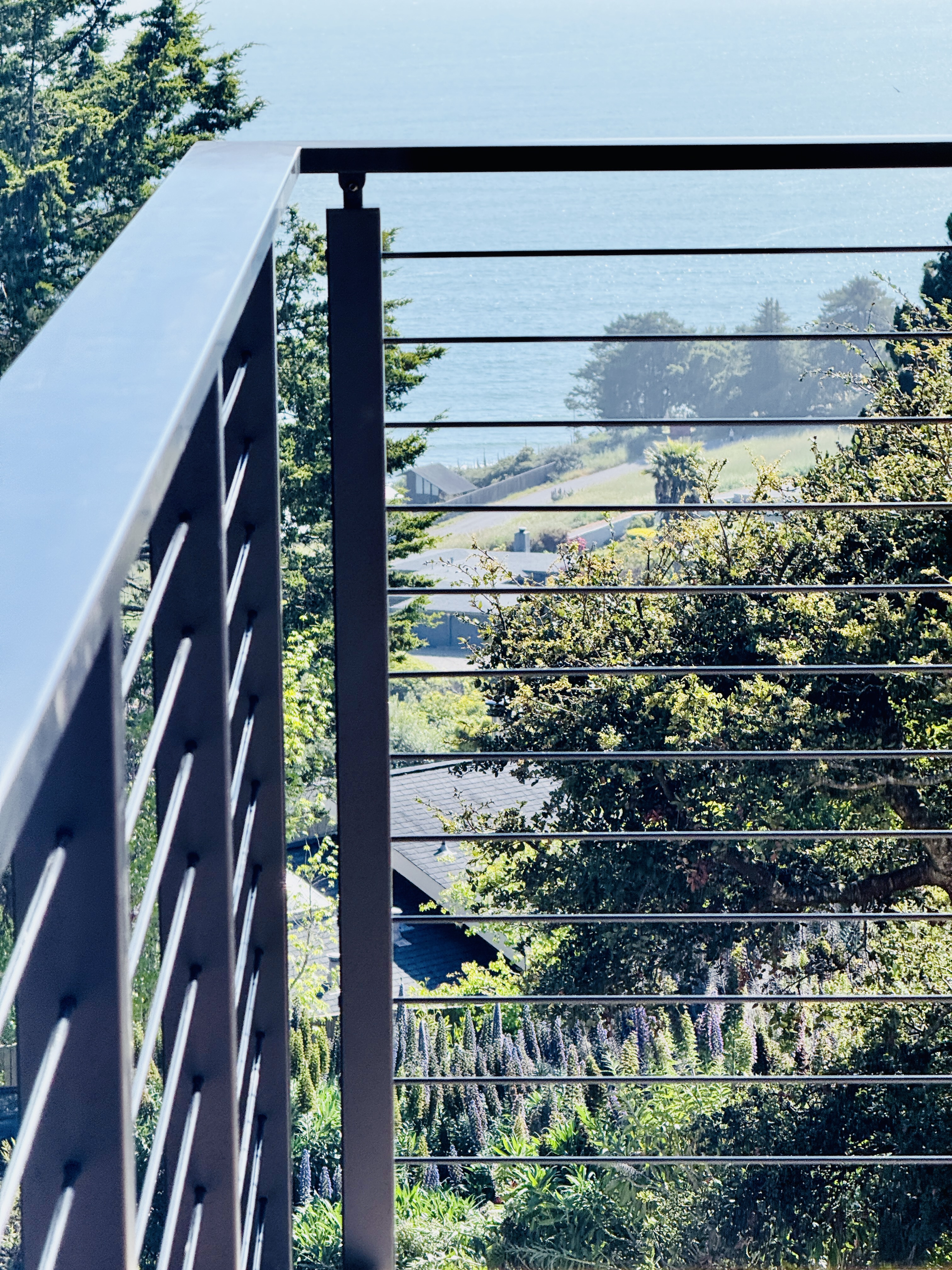 Exterior Rod Railing Overlooking Pacific Ocean | Vantage Stairs & Railing