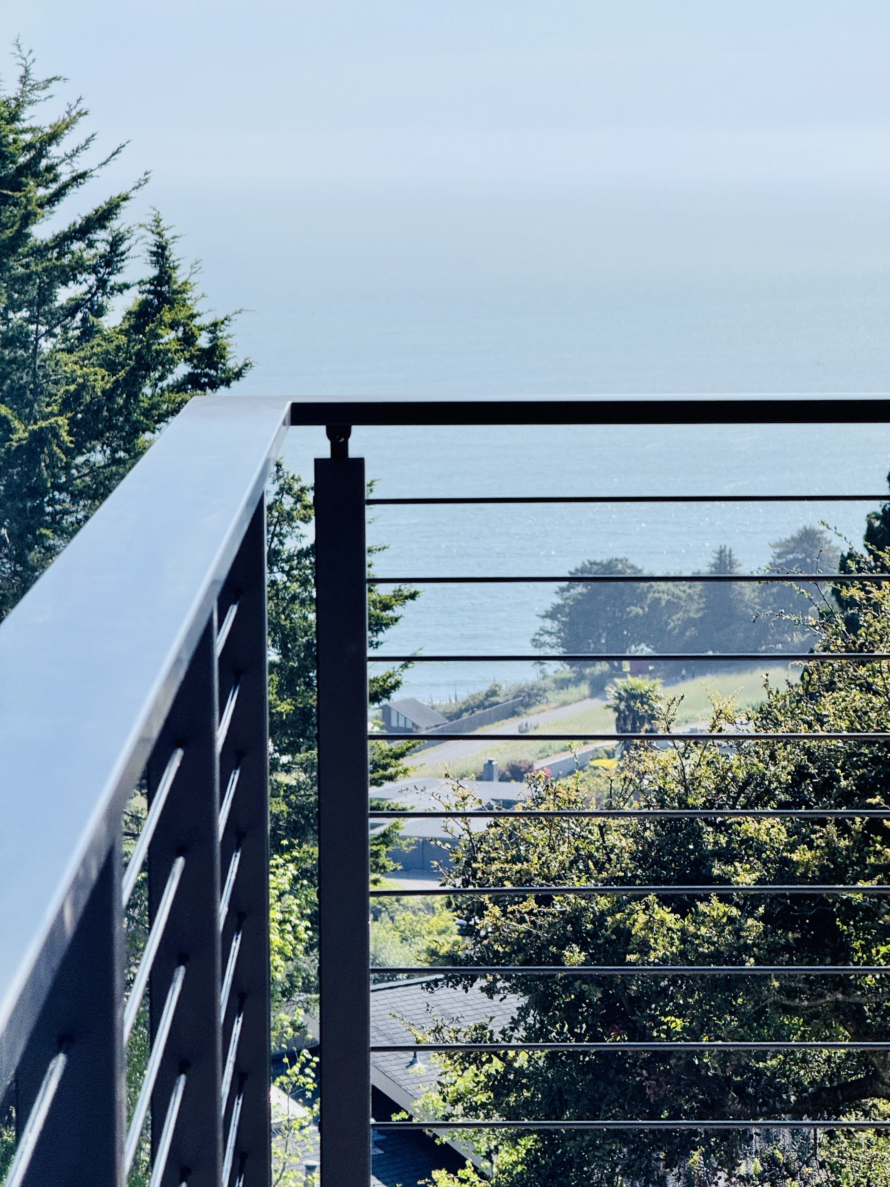 Exterior Rod Railing Overlooking Pacific Ocean | Vantage Stairs & Railing