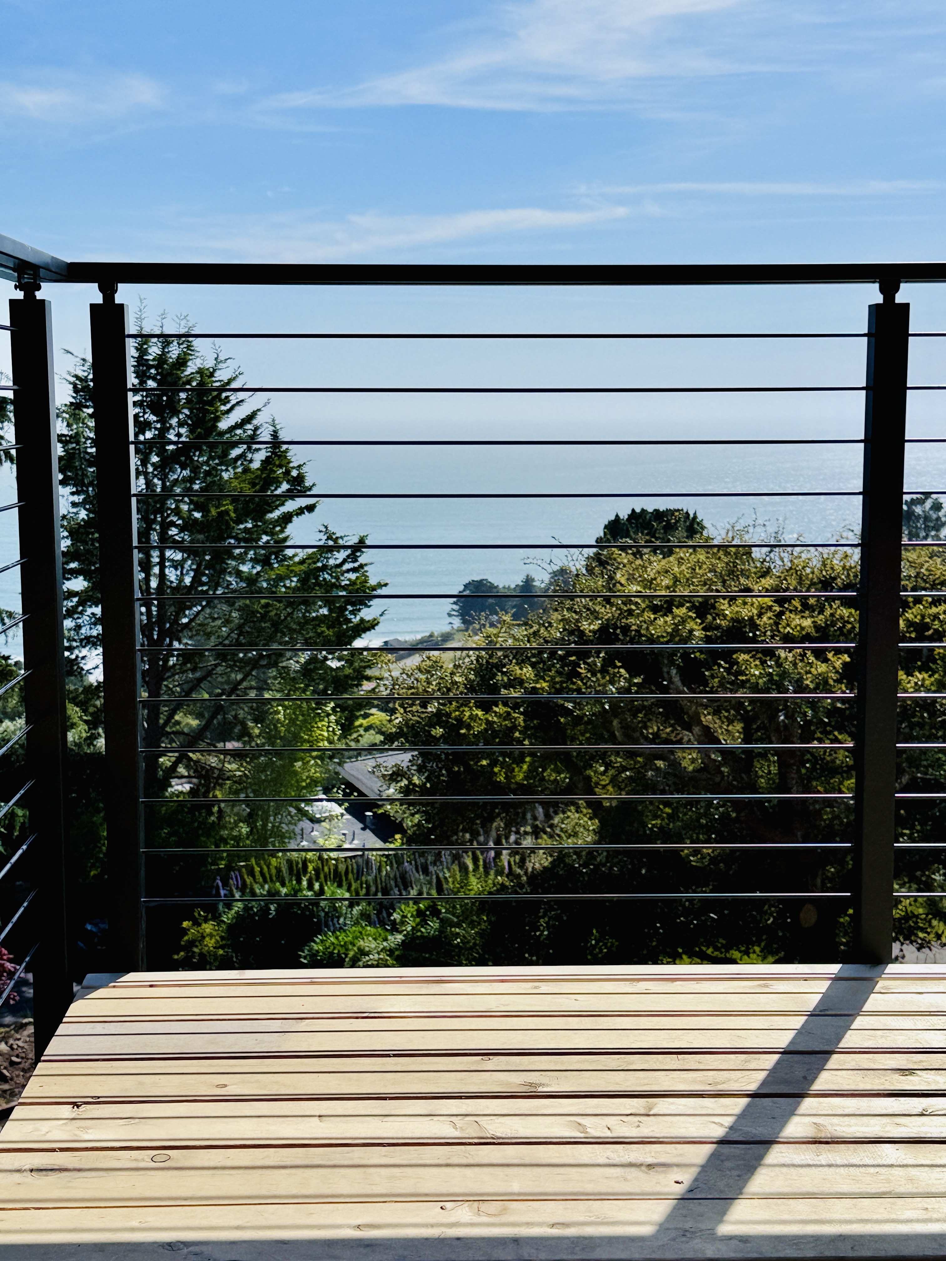 Rod Rail Railing Exterior Rod Railing Overlooking Pacific Ocean | Vantage Stairs & Railing