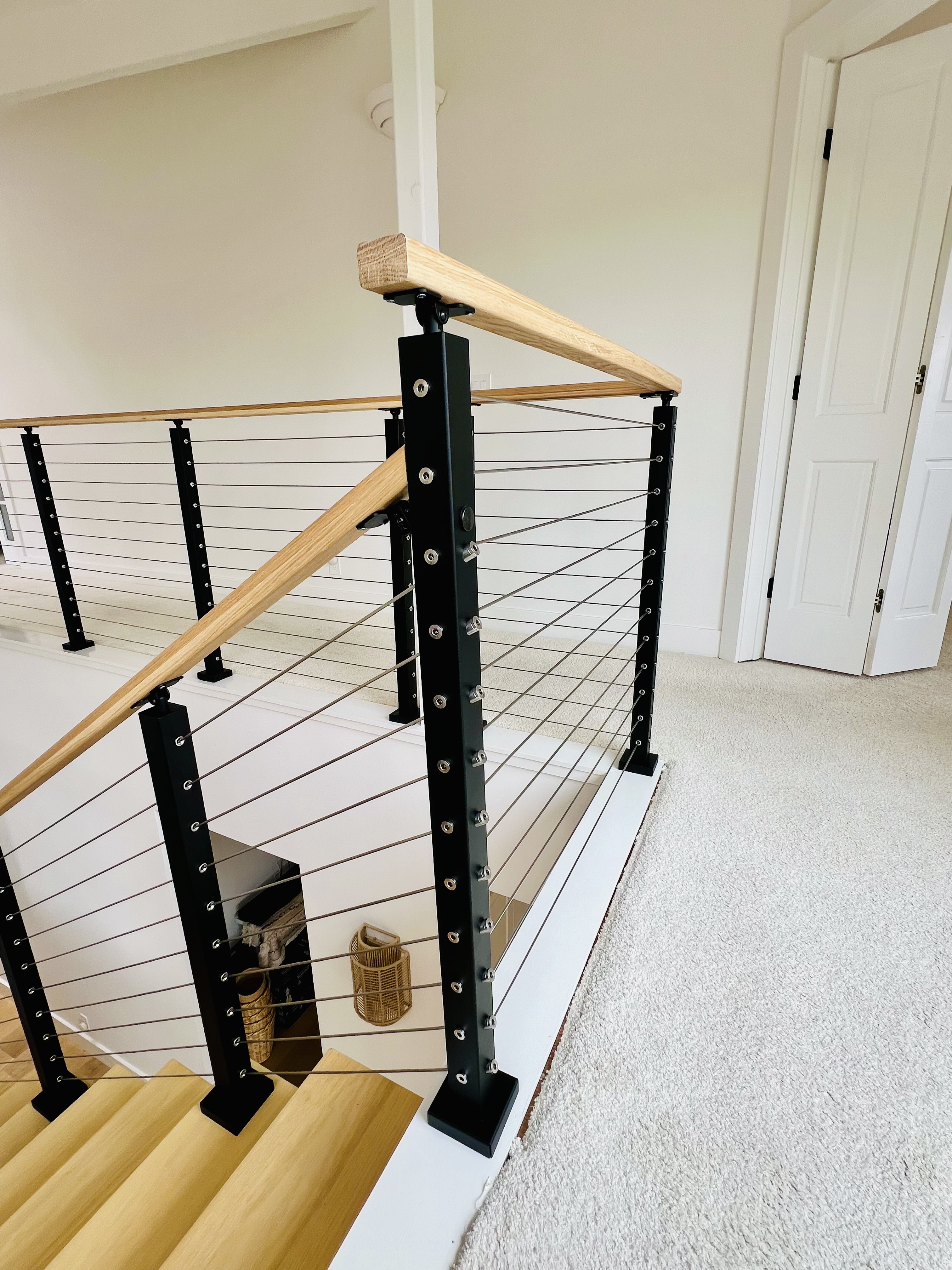 Cable Railing on an Interior Balcony and Stair | Vantage Stairs & Railing
