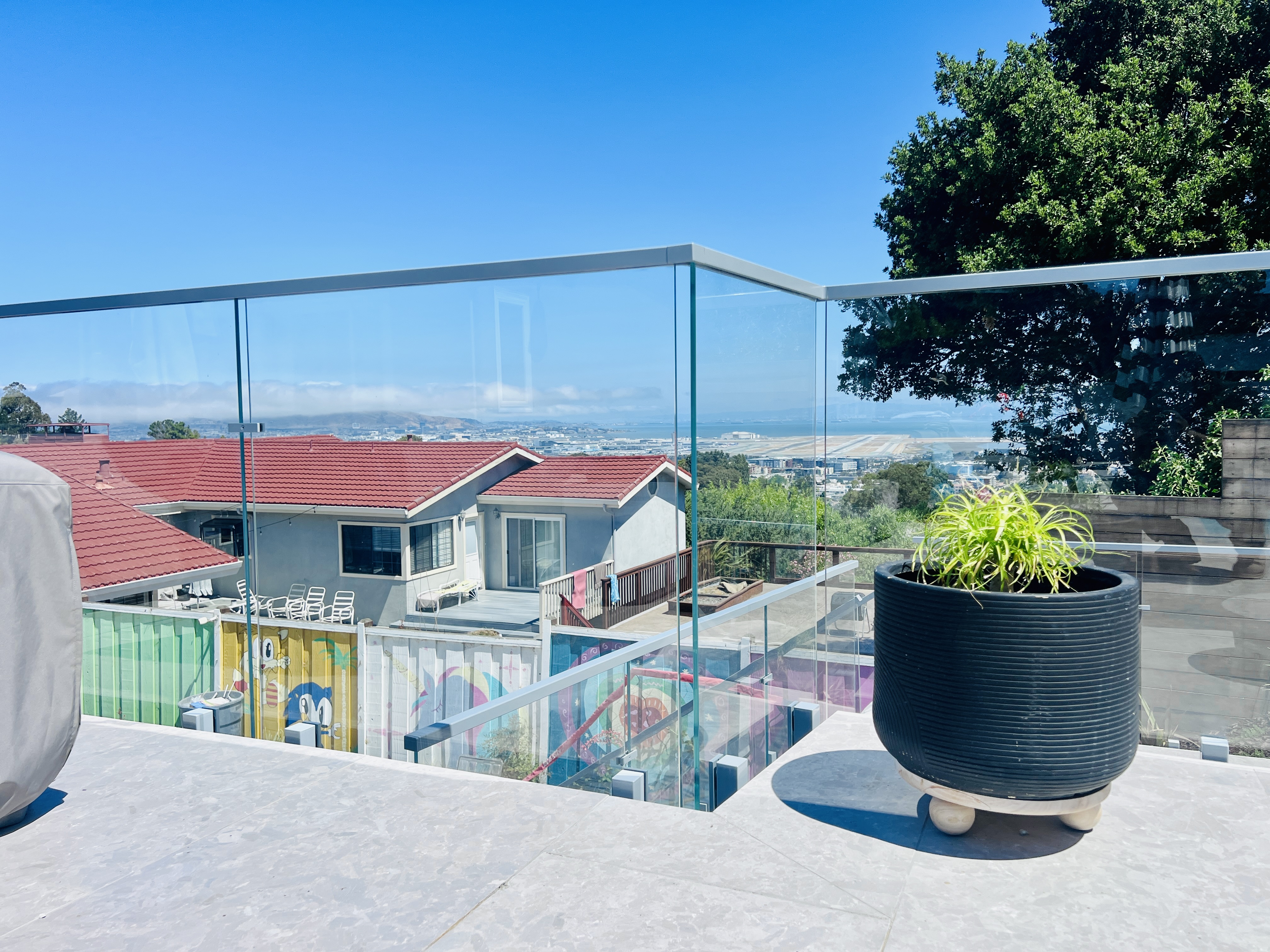 Glass Railing On Side Side-mounted Glass Railing with Glass Gates | Vantage Stairs & Railing