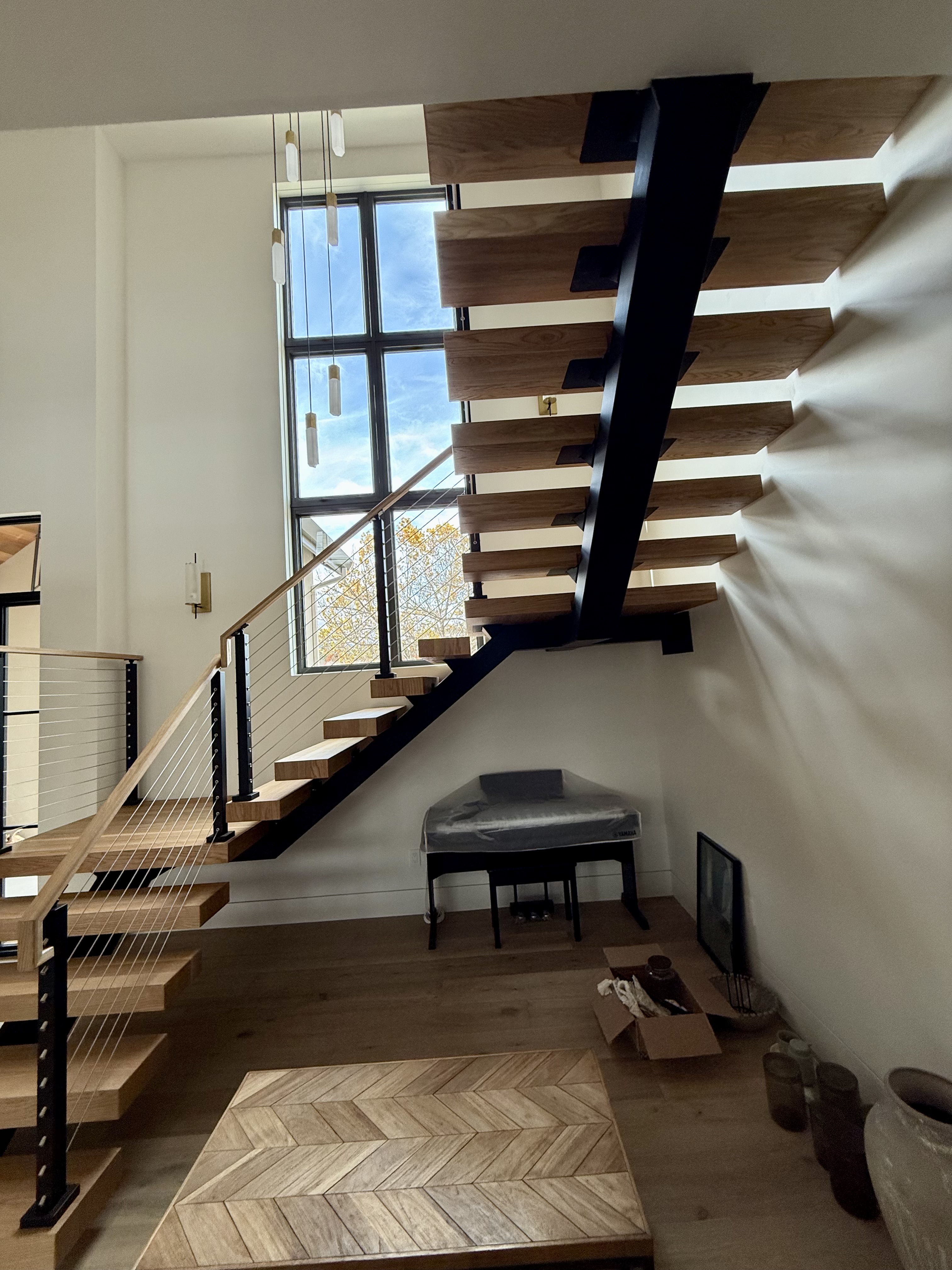 U Shaped Floating Staircase | Vantage Stairs & Railing